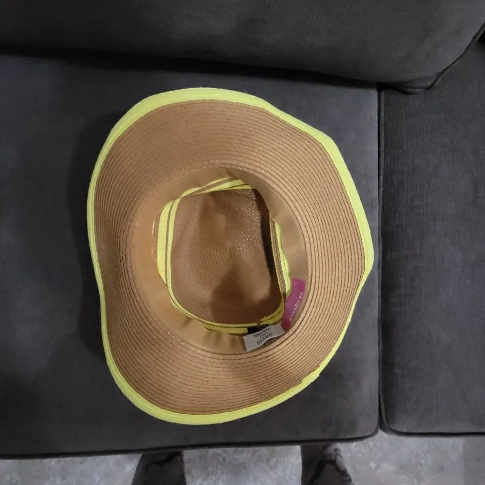 David and Young Women's Tan & Yellow Sun Protection Beach Hat Size OS - Picture 6 of 10